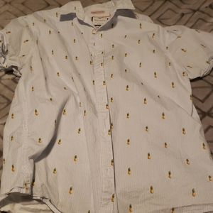 Medium white blue and pineapple print